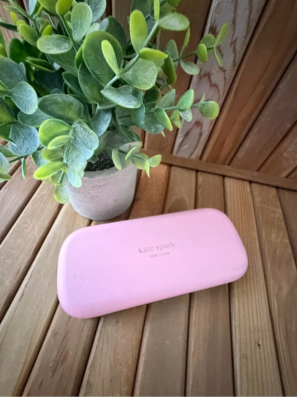 Kate Spade Eyewear Case, Colorblock, Green with Blush Pink Interior